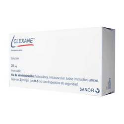 CLEXANE 20 mg, medicamento de alta especialidad utilizado en Cardiología.