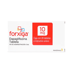 FORXIGA 10 mg, medicamento de alta especialidad utilizado en Endocrinología.