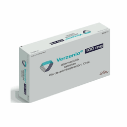 VERZENIO 100 mg, medicamento de alta especialidad utilizado en Oncología.