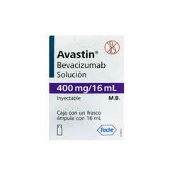 AVASTIN 400 mg, medicamento de alta especialidad utilizado en Oncología.
