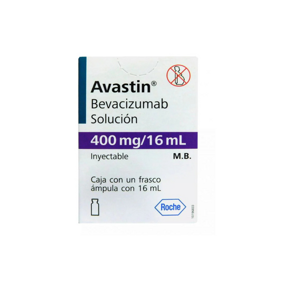 AVASTIN 400 mg, medicamento de alta especialidad utilizado en Oncología.
