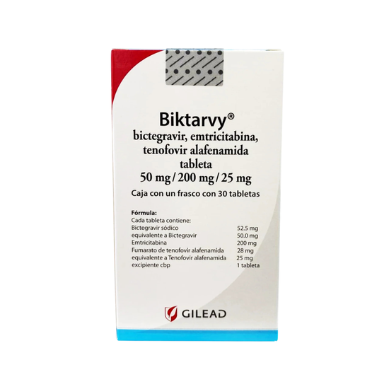 BIKTARVY 50/200/25 mg, medicamento de alta especialidad utilizado en Infectología.
