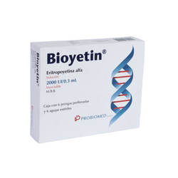 BIOYETIN 2000 UI, medicamento de alta especialidad utilizado en Nefrología y Oncología.
