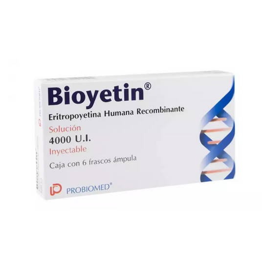 BIOYETIN 4000 UI, medicamento de alta especialidad utilizado en Nefrología y Oncología.
