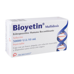 BIOYETIN 50000 UI, medicamento de alta especialidad utilizado en Nefrología y Oncología.
