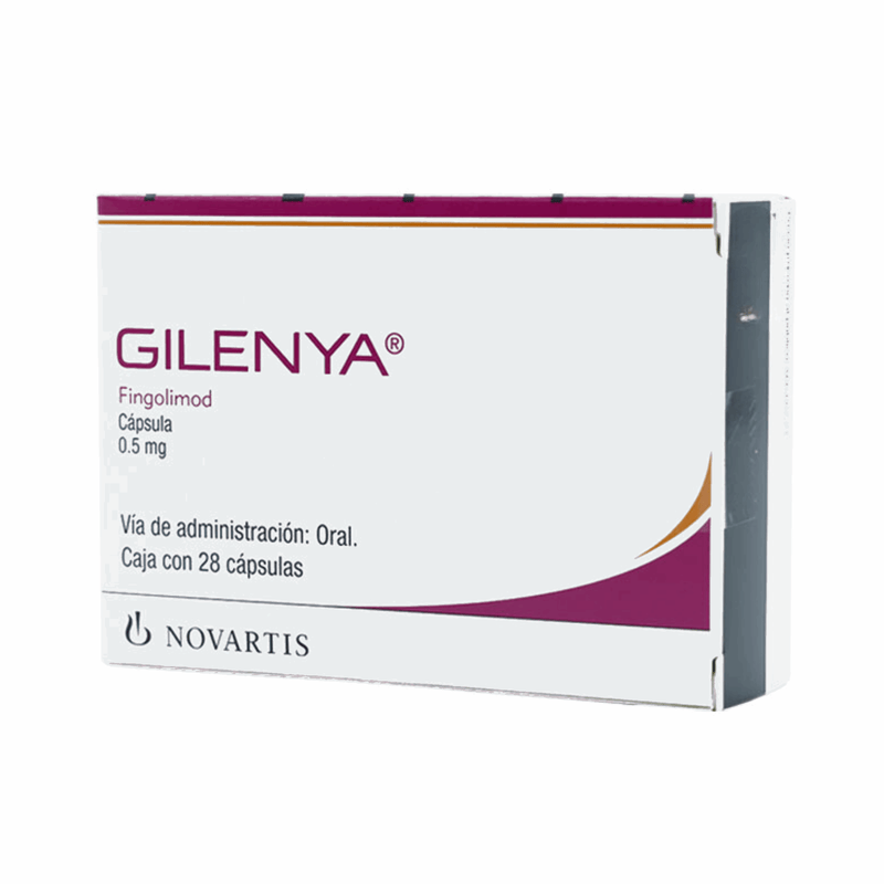 GILENYA 0.5 mg, medicamento de alta especialidad utilizado en Neurología.
