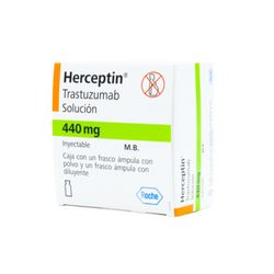 HERCEPTIN 440 mg, medicamento de alta especialidad utilizado en Oncología.
