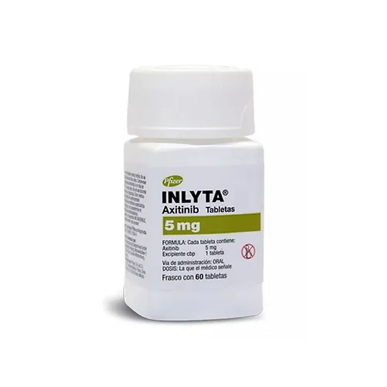 INLYTA 5 mg, medicamento de alta especialidad utilizado en Oncología.
