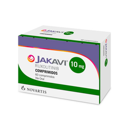 JAKAVI 10 mg, medicamento de alta especialidad utilizado en Hematología.
