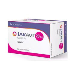 JAKAVI 20 mg, medicamento de alta especialidad utilizado en Hematología.
