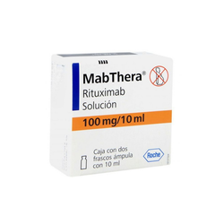 MABTHERA 100 mg, medicamento de alta especialidad utilizado en Hematología y Reumatología.
