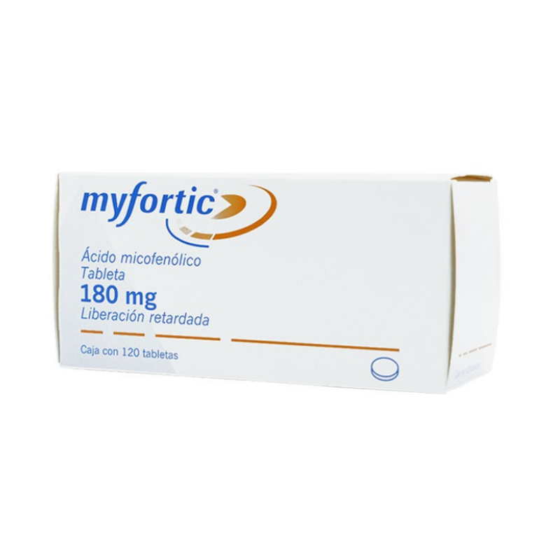 MYFORTIC 180 mg, medicamento de alta especialidad utilizado en Nefrología.
