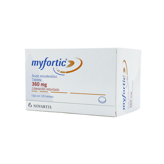 MYFORTIC 360 mg, medicamento de alta especialidad utilizado en Nefrología.
