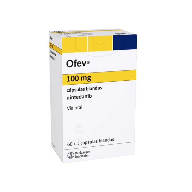 OFEV 100 mg, medicamento de alta especialidad utilizado en Neumología.
