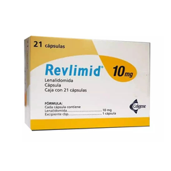 REVLIMID 10 mg, medicamento de alta especialidad utilizado en Hematología.
