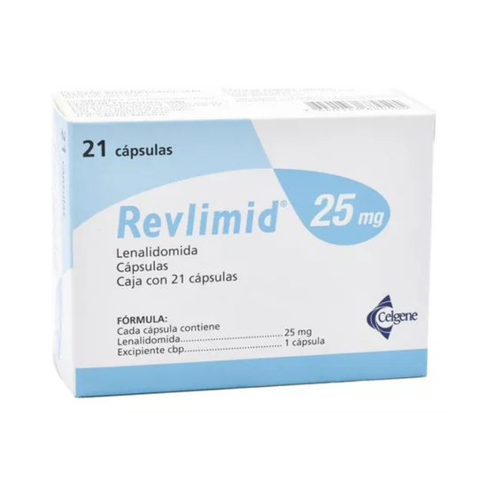 REVLIMID 25 mg, medicamento de alta especialidad utilizado en Hematología.
