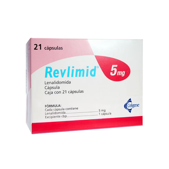 REVLIMID 5 mg, medicamento de alta especialidad utilizado en Hematología.
