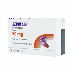 REVOLADE 50 mg, medicamento de alta especialidad utilizado en Hematología.
