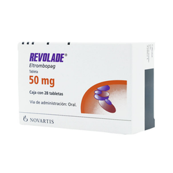 REVOLADE 50 mg, medicamento de alta especialidad utilizado en Hematología.
