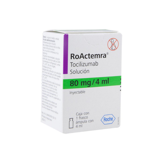 ROACTEMRA 80 mg, medicamento de alta especialidad utilizado en Reumatología.
