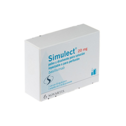 SIMULECT 20 mg, medicamento de alta especialidad utilizado en Nefrología.
