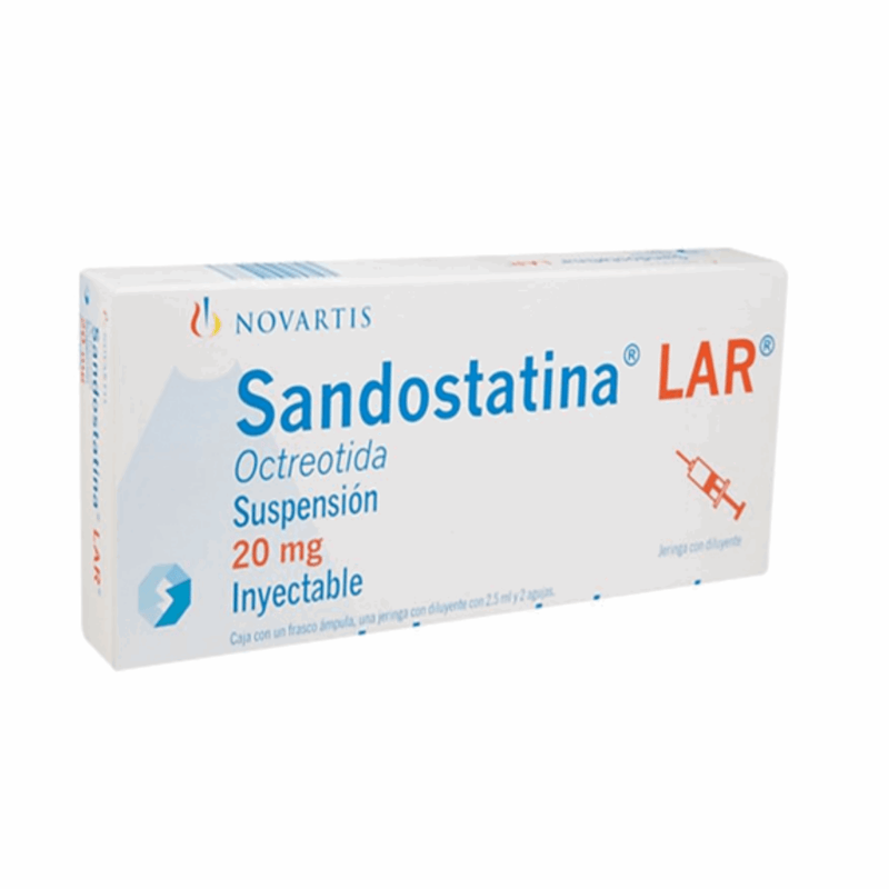 SANDOSTATINA LAR 20 mg, medicamento de alta especialidad utilizado en Endocrinología.
