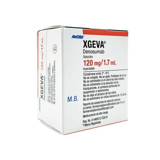 XGEVA 120 mg, medicamento de alta especialidad utilizado en Oncología.
